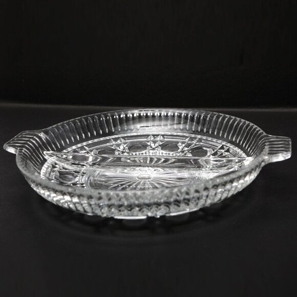 Vintage Federal Glass Relish Dish Windsor Pattern Trinket Divided Tray Retro - Picture 5 of 8